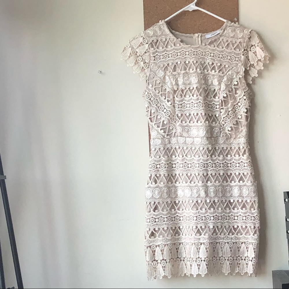 Lace Off-White Mini Dress from Studio F
